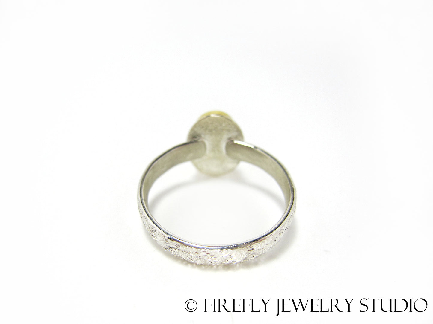 Aquamarine Oval Ring in 24k Gold and Sterling. Size 7.5 - Firefly Jewelry Studio