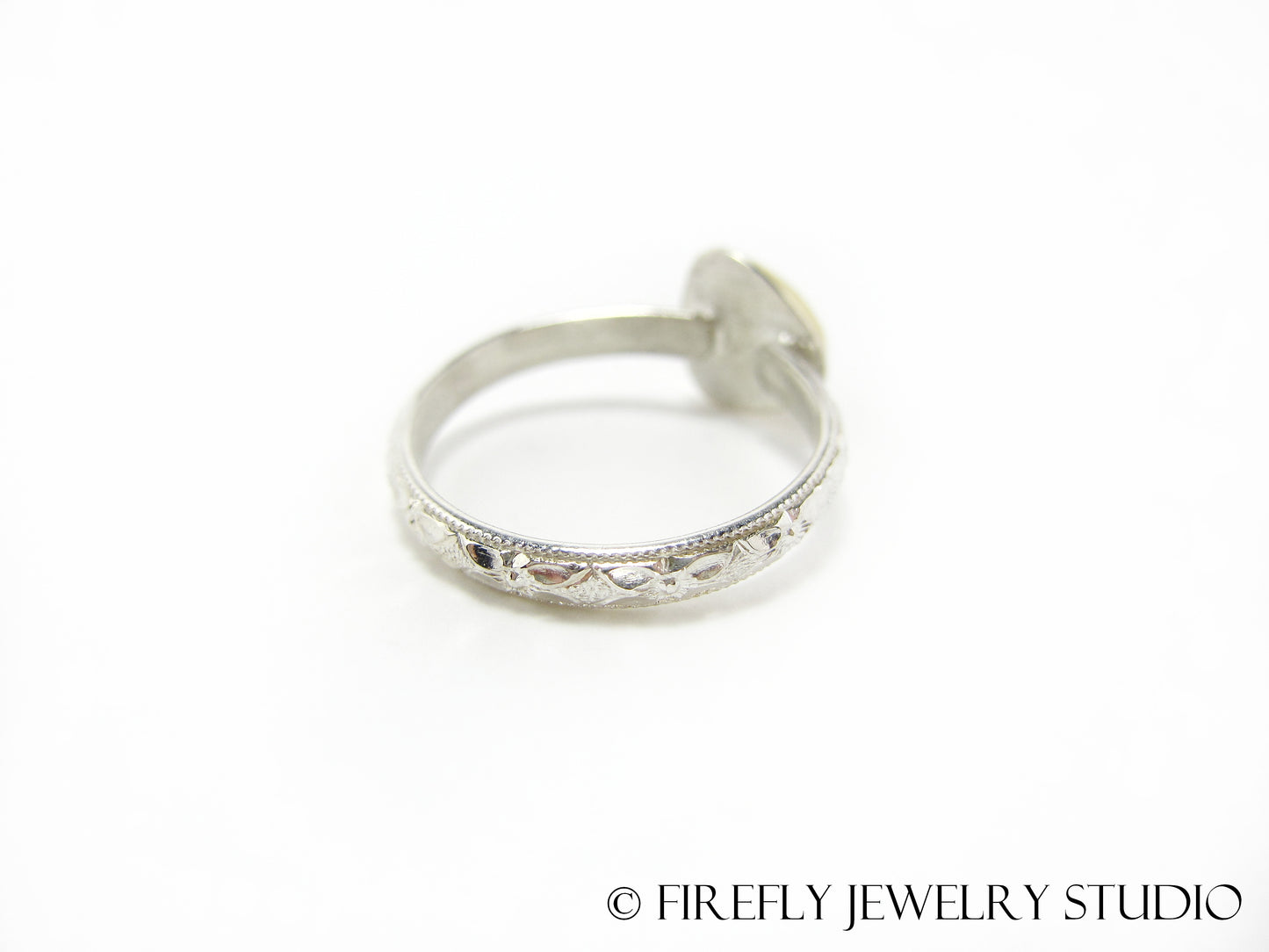 Sunstone Trine Ring in 24k Gold and Sterling. Size 7.75 - Firefly Jewelry Studio