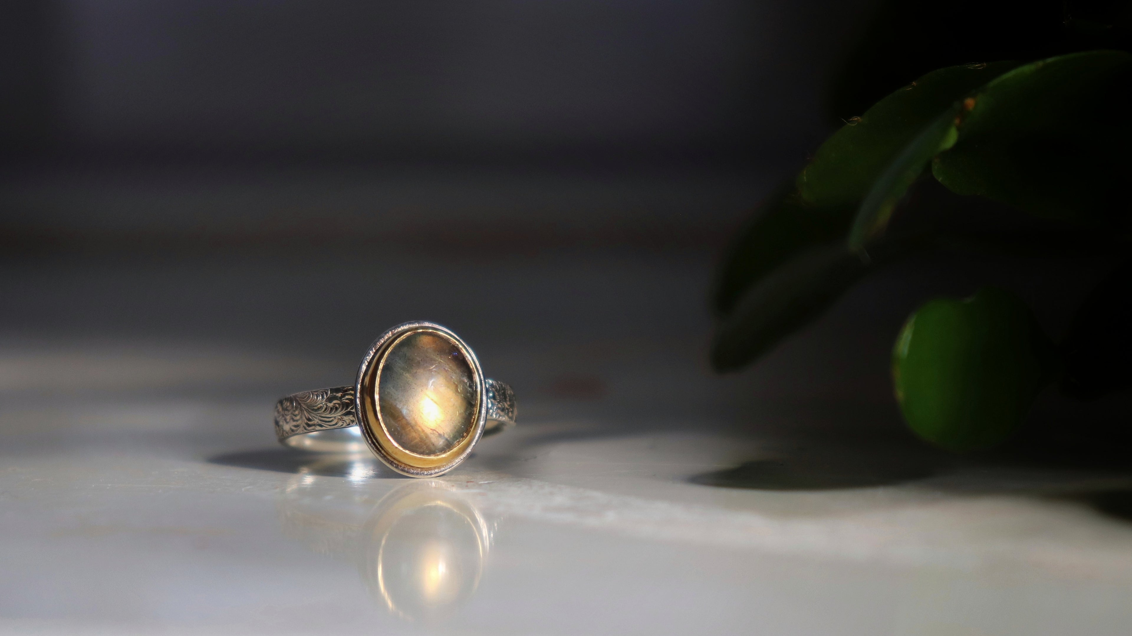 Moonglow Labradorite Spectrolite Ring By Firefly Jewelry Studio