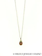Load image into Gallery viewer, Copper Pearl Acorn Necklace in 18k Yellow Gold - Firefly Jewelry Studio
