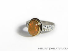 Load image into Gallery viewer, Ethiopian Opal Ring in 24k Gold and Sterling. Size 6.5 - Firefly Jewelry Studio
