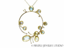 Load image into Gallery viewer, Moonstone &quot;Wisteria&quot; Necklace in 18K Yellow Gold: MADE TO ORDER - Firefly Jewelry Studio
