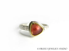 Load image into Gallery viewer, Sunstone Trine Ring in 24k Gold and Sterling. Size 7.75 - Firefly Jewelry Studio
