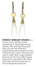 Load image into Gallery viewer, White Agate Full Moon Earrings in 18k Yellow Gold - Firefly Jewelry Studio
